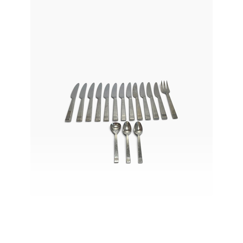 16pc Lenox Tin Can Alley Flatware 18/8 Stainless Steel Modern Pattern - Read